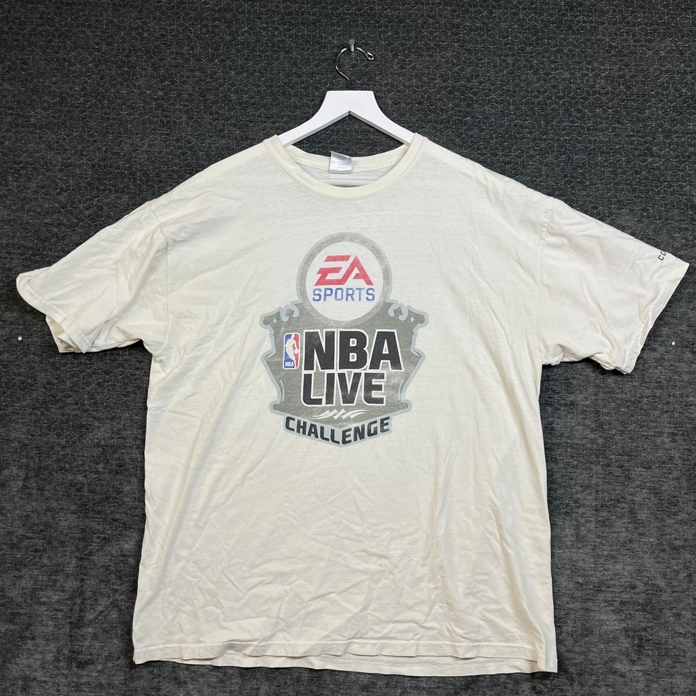 Gildan EA Sports NBA Live Challenge Graphic T-Shirt White Cotton Classic - XL